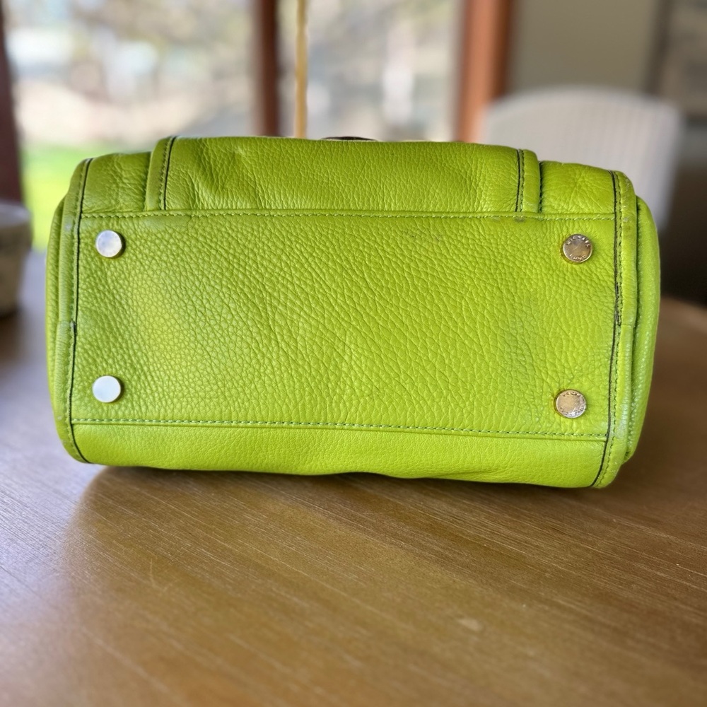 Michael Kors | rare vintage lime green leather satchel bag shoulder strap - Picture 5 of 5